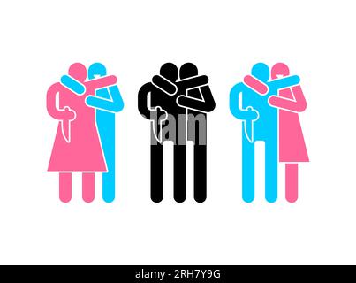 Family betrayal. A knife in the back of a loved one. Cheating wife and husband. Stock Vector