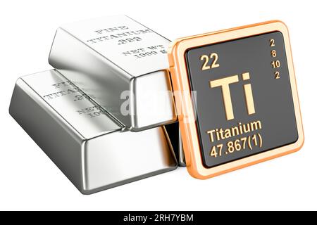Titanium Ti chemical element. 3D rendering isolated on white background ...
