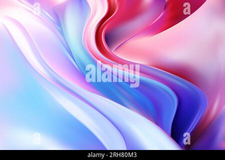 Abstract background of red, blue and purple folds. Trendy wavy desktop wallpapers. Vector illustration using gradient mesh Stock Vector