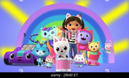 GABBY'S DOLLHOUSE, from left: Gabby Girl (voice: Laila Lockhart Kraner),  Pandy Paws (voice: Tucker Chandler), (Season 1, aired Nov. 1, 2022). photo:  ©Netflix / Courtesy Everett Collection Stock Photo - Alamy