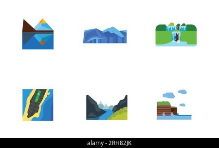 Natural interests icon set Stock Vector