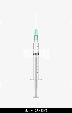 Plastic syringe isolated on white background. 3d render. Stock Photo