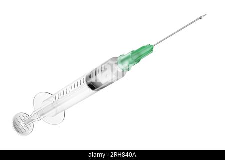 Plastic syringe isolated on white background. 3d render. Stock Photo