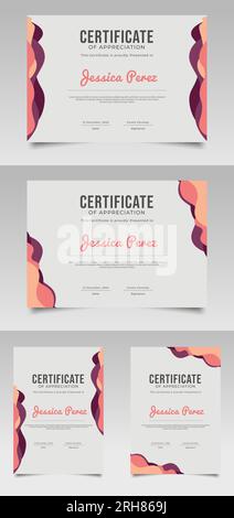 Abstract Certificate Template with Simple Style for Kids Stock Vector