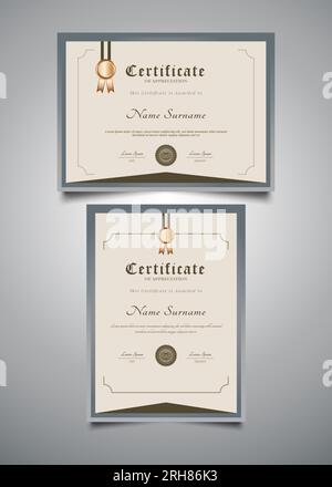 Minimalist Certificate Templates with Vintage Style Stock Vector