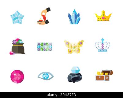 Gemstones icon set Stock Vector