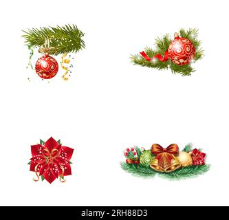 Christmas ornament icon set Stock Vector