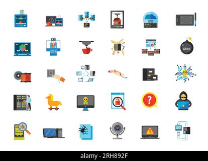 Computer icon set Stock Vector