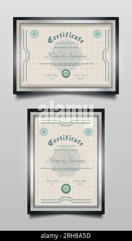 Certificate Templates with Abstract Ornaments and Vintage Style Stock Vector