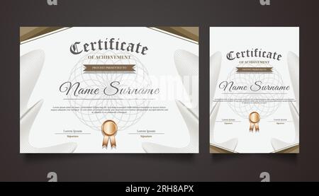 Certificate Template with Abstract Ornaments in Vintage Style Stock Vector