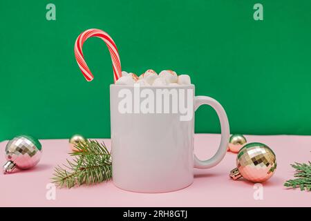 Christmas 2 Mug Mock-up. Two White Blank Coffee Mugs To Add Custom Design  or Quote. Perfect for Businesses Selling Mugs, Just Stock Image - Image of  styled, people: 161523809