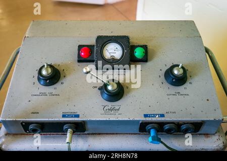 Electric shock therapy control panel Stock Photo