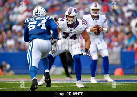 Indianapolis Colts wide receiver Kody Case (13) warms up before an NFL  pre-season football game against the Buffalo Bills, Saturday, Aug. 12,  2023, in Orchard Park, N.Y. Buffalo defeated the Colts 23-19. (