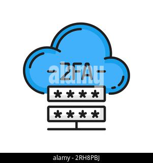 Secure password verification with two-factor authentication. Vector SMS notification with security code on screen, 2fa, checking entrance on site Stock Vector