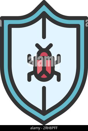 Virus shield protection icon outline vector. Stop immune. Infection ...