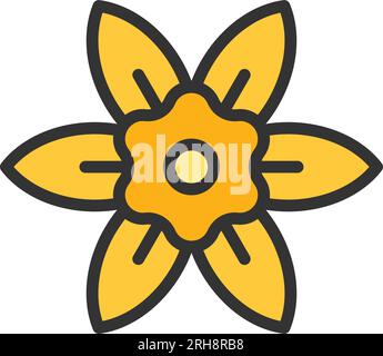 Daffodils Icon Image. Stock Vector