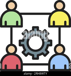 Outsource Management Icon Image. Stock Vector