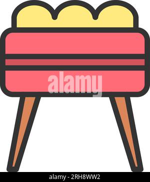 Ottoman Stool Icon Image. Stock Vector