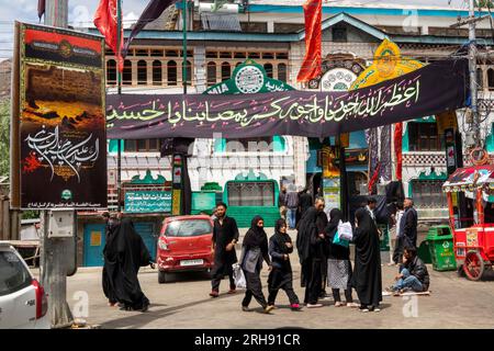 India, Jammu & Kashmir, Kargil old bazaar, Karbala Complex Stock Photo