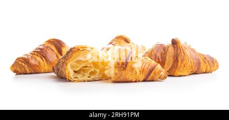 Fresh butter croissant isolated on the white background. Stock Photo