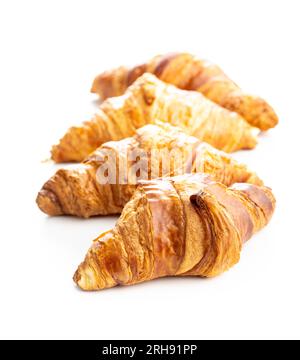 Fresh butter croissant isolated on the white background. Stock Photo