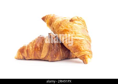 Fresh butter croissant isolated on the white background. Stock Photo