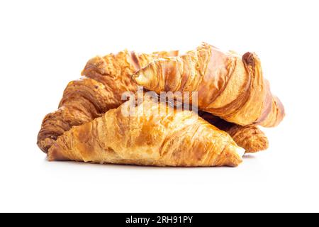 Fresh butter croissant isolated on the white background. Stock Photo