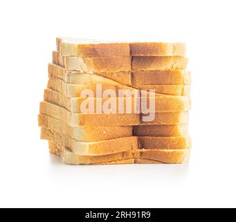 White sliced toast bread isolated on the white background. Stock Photo