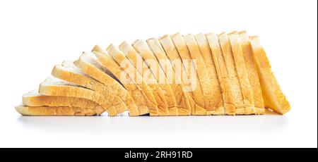 White sliced toast bread isolated on the white background. Stock Photo