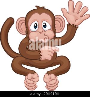 cartoon apes and monkeys animal characters big set Stock Vector Image ...