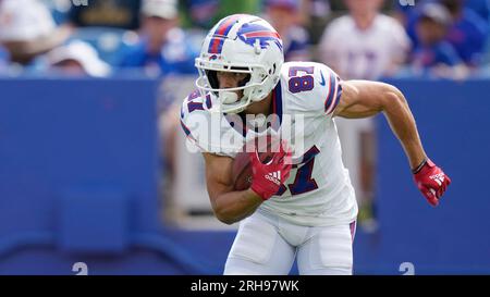 Buffalo Bills wide receiver Andy Isabella catches a pass during practice at  the NFL football team's training camp in Pittsford, N.Y., Sunday, July 30,  2023. (AP Photo/Adrian Kraus Stock Photo - Alamy