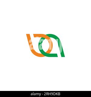 letter bq linked colorful line simple logo vector Stock Vector