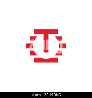 letter t circle geometric red sun logo vector Stock Vector