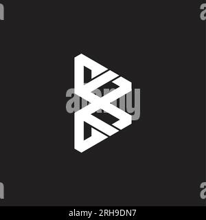 letter b triangles simple geometric logo vector Stock Vector