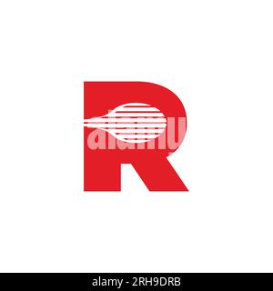 letter r motion rocket symbol logo vector Stock Vector