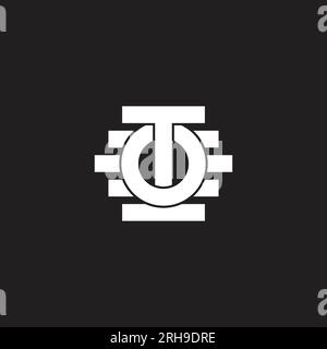 letter ot stripe line geometric logo vector Stock Vector