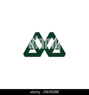 letter m triangles simple geometric logo vector Stock Vector