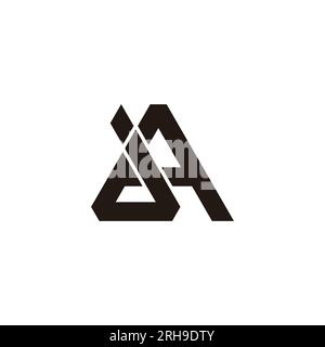letter ja simple linked triangle geometric line logo vector Stock Vector