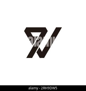 letters v7 simple geometric logo vector Stock Vector