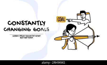 Challenges in a project management and workflow organization concept, business vector illustration Stock Vector