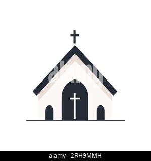 church logo in flat style isolated on white background. Vector ...