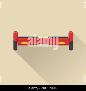 Flat style gyroscooter icon. Balancing board icon with long shadow. Stock Vector