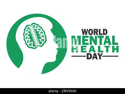 World Mental Health Day Concept. Vector illustration. Design for banner, poster or print. Stock Vector
