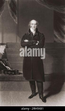 George Canning, 1770 - 1827.  British statesman and Prime Minister.  From a print by Charles Turner, after the painting by Thomas Lawrence. Stock Photo
