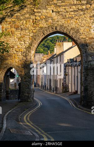 Looking into Conwy from the North gate in the town walls Conwy, North Wales Stock Photo
