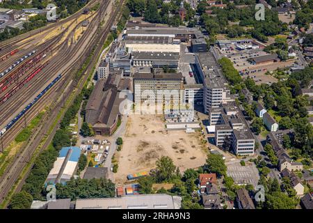 Aerial view, Quartier231 at Güterbhahnhof, Lirich, Oberhausen, Ruhr area, North Rhine-Westphalia, Germany, Building area, Building site, Building plot Stock Photo