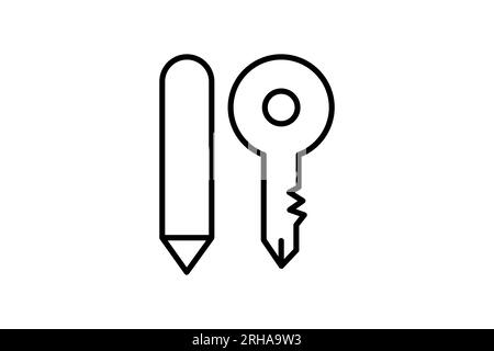 Keyword icon. Icon related to Search Engine Optimization. suitable for web site design, app, user interfaces. line icon style. Simple vector design ed Stock Vector