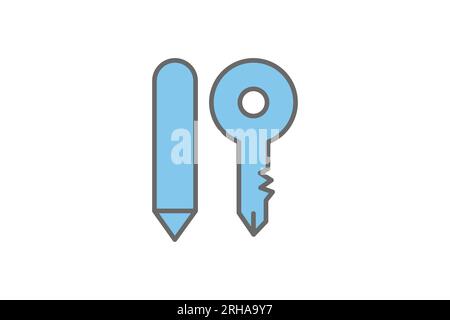 Keyword icon. Icon related to Search Engine Optimization. suitable for web site design, app, user interfaces. flat line icon style. Simple vector desi Stock Vector