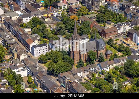  Aerial view, St. Joseph church and cemetery burial ground, Brilon-Wald 