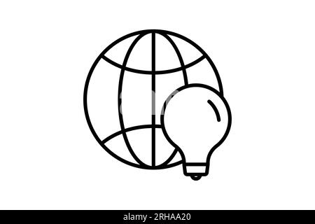Global Solution icon. Icon related to Search Engine Optimization. suitable for web site design, app, user interfaces. line icon style. Simple vector d Stock Vector